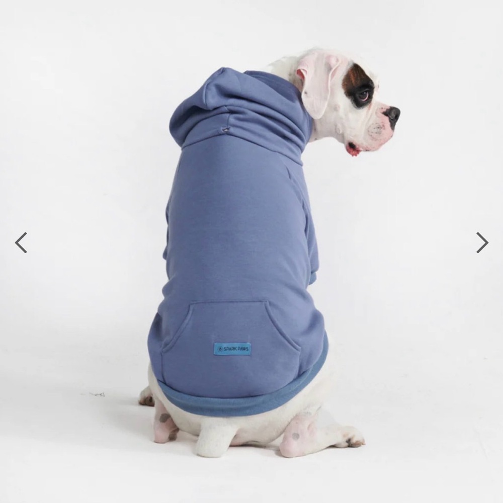 NWT, dog spark paws hoodie in slate blue, 3xl, U87